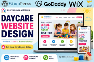 design high converting daycare preschool childcare website with booking system