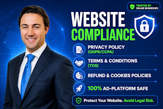 draft gdpr privacy policy, terms and conditions, refund policy for your website