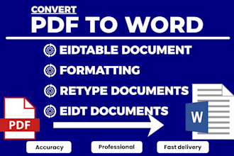 convert scanned PDF, image or jpg to excel and editable word