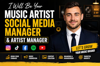 be your music artist social media manager and artist manager, virtual assistant