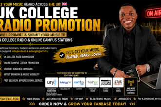 promote and submit your music to UK college radio and online campus stations