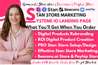setup stan store, stan store setup, systeme io landing page, stan store website