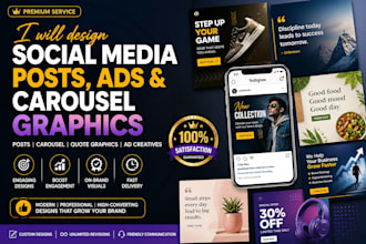 design ad creatives, post, quotes graphics, and social media post for your brand