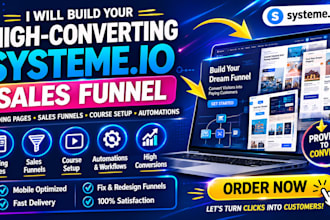 build systeme io website systeme io landing page systeme io sales funnel
