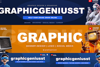 design spotify artist banner, youtube channel art and profile logo