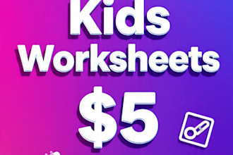 design fun kids worksheet, coloring page, activity sheet for preschool