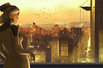 draw stylized character illustrations for posters and games