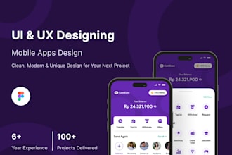 design UI UX for fintech app, wallet app, banking app in figma