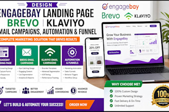 design engagebay landing page brevo klaviyo email campaigns automation funnel