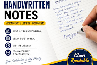 do hand writing and assignment and letter ms typing