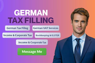 handle german tax filling, german vat, income tax, vat return bookkeeping