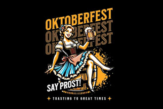make a high quality oktoberfest mascot logo with t shirt design