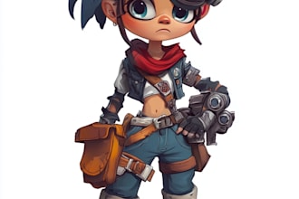 draw 2d game character or 2d game character