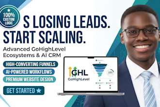 build gohighlevel funnel, website, gohighlevel ai crm automation workflow
