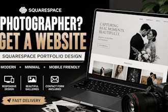 design a modern squarespace photography website, portfolio website pixieset site