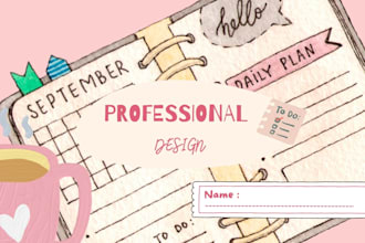 design custom planners, journal, workbook and canva book design for etsy