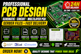 design pcb, schematic, circuit, multilayer pcb, gerber files using altium kicad