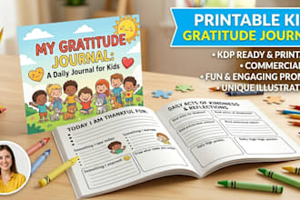 create a kids gratitude journal workbook for printable