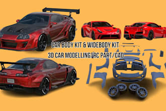 do 3d car model body kit custom car parts rc widebody kit automotive 3dprint cad