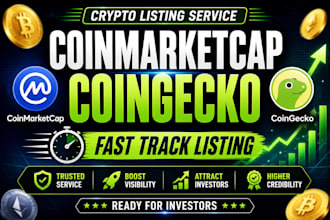 do fast coinmarketcap and coingecko listing for your crypto project