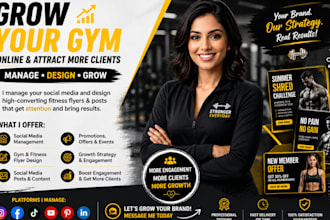 manage gym social media and design fitness flyers and posts