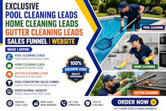 generate pool cleaning leads home cleaning leads gutter cleaning sales funnel