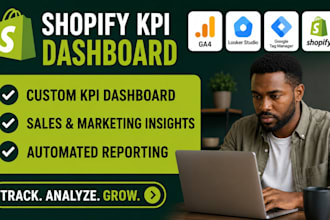 build shopify KPI dashboard ga4 looker studio analytics reporting google sheets
