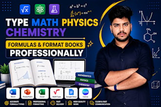 type math physics chemistry formulas and format books professionally