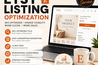 create a high converting etsy listing with SEO title, description, tags, cover