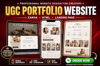 design ugc portfolio website canva website html landing page website design