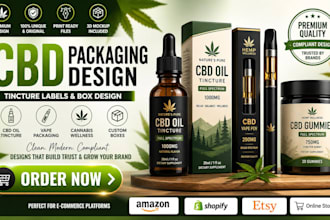 do your cbd vape hemp herbal tincture packaging box design and label