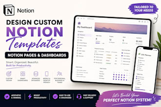 build custom notion templates planner and productivity dashboard