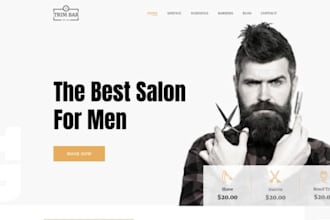 design barbershop website, salon website, barber shop website