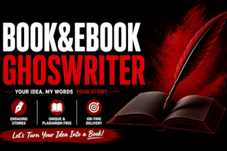 ghostwrite fiction ebook, novel, or story with engaging plot and characters