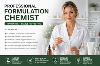 create professional cosmetic, skincare personal care formulations