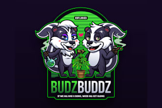 design cannabis weed marijuana cartoon mascot logo