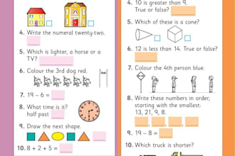 design a primary school maths worksheet bundle for teachers