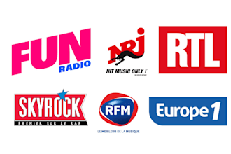 broadcast all type of songs on top 5 french radio