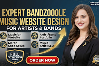 design bandzoogle musician website music artist band website seo and merch setup