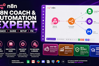 be your n8n coach, n8n tutorial guide, n8n setup, fix n8n bug and n8n errors
