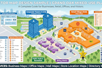 design business map, office map, mall map, store location and directory map