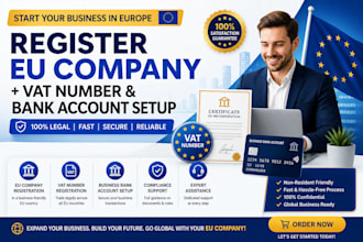 register your eu company with vat and bank account setup