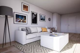 create 3d apartment interior, small apartment, studio, rental and loft apartment