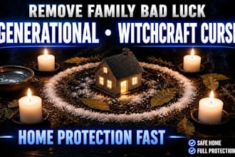 remove family bad luck, generational curse, witchcraft curse, home protection