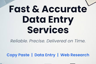 do fast data entry and web research work