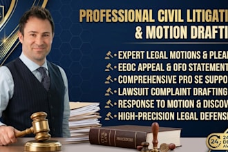 draft your court motion, legal pleading, eeoc appeal and civil lawsuit complaint