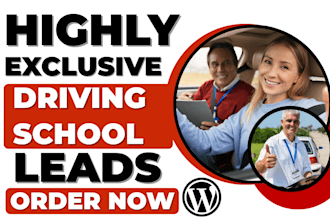 generate exclusive driving school driving lesson leads build driving school site