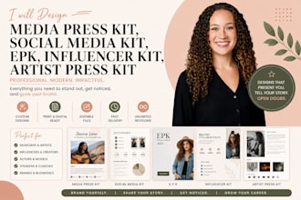 design media press kit, social media kit, epk, influencer kit, artist press kit,