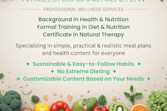 write nutrition and healthy lifestyle articles
