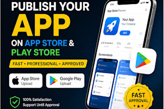 publish your app on google play store and apple app store